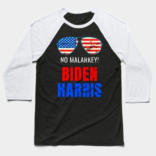 No Malarkey, Biden Harris 2020 for The American President, Funny Anti Trump Distress Design Baseball T-Shirt